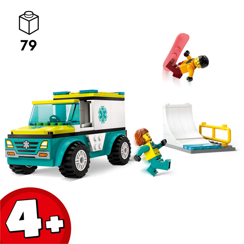 Load image into Gallery viewer, LEGO City Emergency Ambulance and Snowboarder 60403
