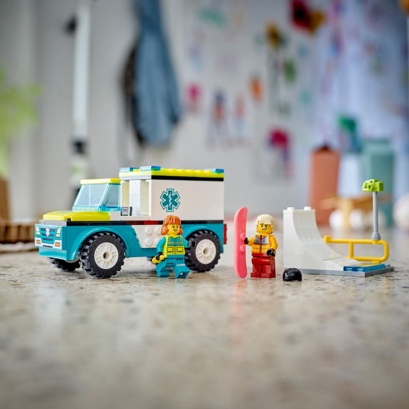 Load image into Gallery viewer, LEGO City Emergency Ambulance and Snowboarder 60403
