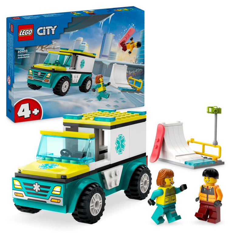 Load image into Gallery viewer, LEGO City Emergency Ambulance and Snowboarder 60403
