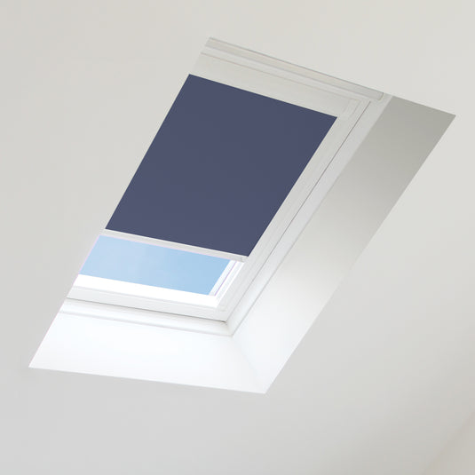 Navy Blackout Blind for Velux Roof Window Size M04 ,White Frames