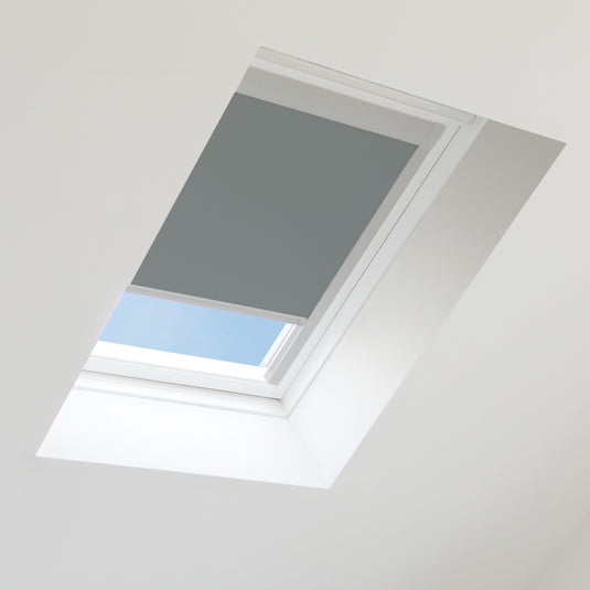 Dark Grey Blackout Blind for Velux Roof Window Size M06 ,Silver Frames