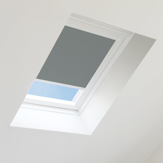 Dark Grey Blackout Blind for Velux Roof Window Size SK06 ,White Frames