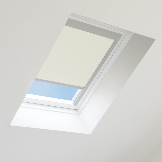 Cream Blackout Blind for Velux Roof Window Size CK02 ,Silver Frames