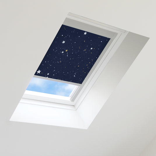 Night Sky Blackout Blind for Velux Roof Window Size C04 ,Silver Frames
