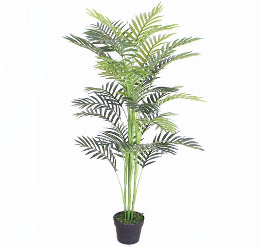 Tradala 4ft Lush Artificial Tree Palm 120cm / 4ft Tall with Real Wood Trunk - For Home Living Room Indoors