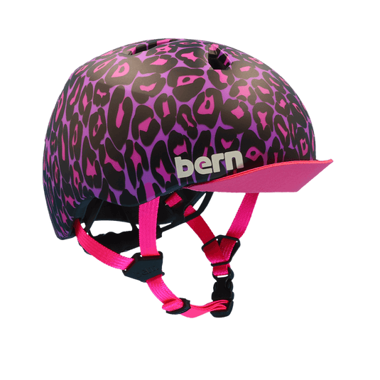 Bern Nina DVRT Youth Helmet - Matte Purple Leopard