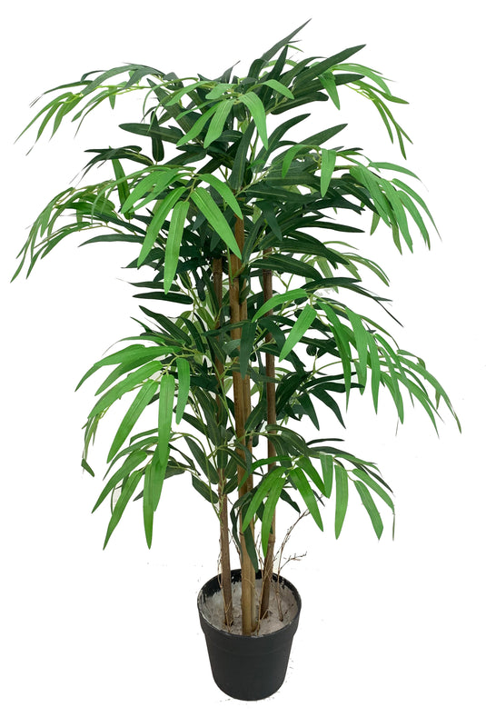 Tradala 3ft Lush Artificial Tree Large Bamboo 90cm / 3ft Tall with Real Wood Trunk - For Home Living Room Indoors