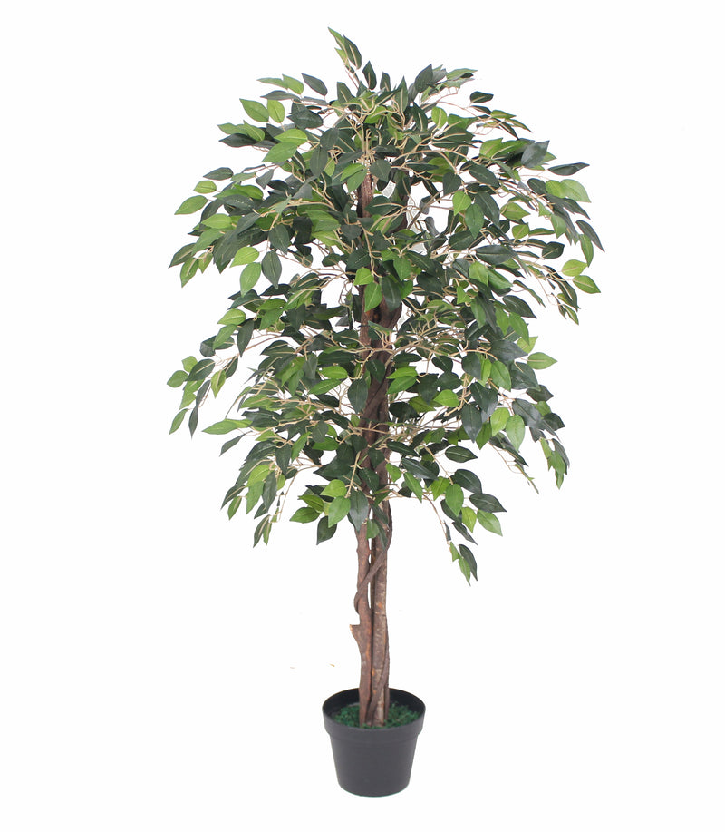 Load image into Gallery viewer, Tradala 4ft Lush Artificial Tree Ficus 120cm / 4ft Tall with Real Wood Trunk - For Home Living Room Indoors
