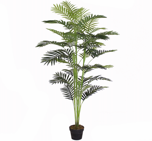 Tradala 5ft Lush Artificial Tree Palm 150cm / 5ft Tall with Real Wood Trunk - For Home Living Room Indoors