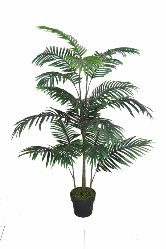 Tradala 4ft Lush Artificial Tree Palm 120cm / 4ft Tall with Real Wood Trunk - For Home Living Room Indoors