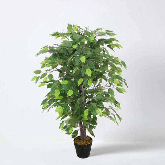 Tradala 3ft Lush Artificial Tree Large Bushy Ficus 90cm / 3ft Tall in Plant Pot - For Home Living Room Indoors