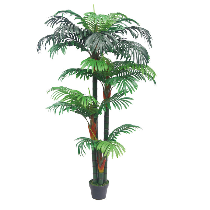 Tradala 5ft Large Lush Faux Artificial Green Palm Tree | 150cm 5ft Tall | Indoor Home Décor - For Home Living Room Indoors