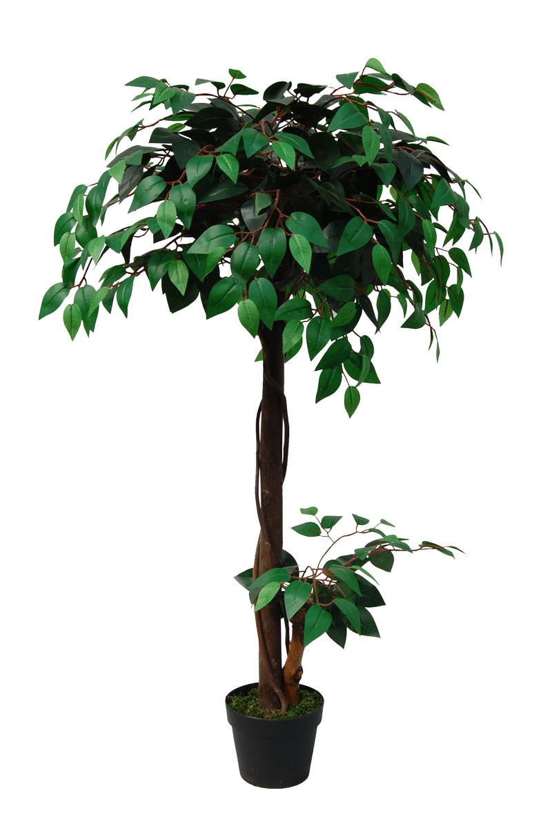 Load image into Gallery viewer, Tradala 4ft Lush Artificial Tree Ficus 120cm / 4ft Tall with Real Wood Trunk - For Home Living Room Indoors
