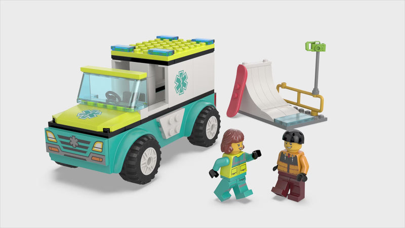 Load and play video in Gallery viewer, LEGO City Emergency Ambulance and Snowboarder 60403
